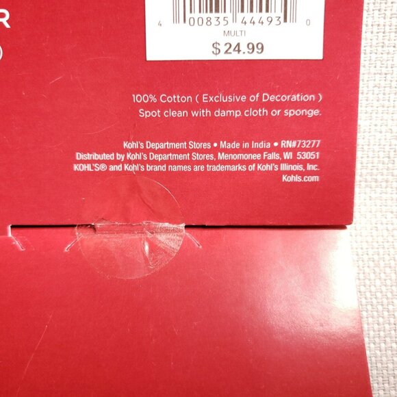 Farmhouse Christmas Table Runner 36 In St. Nicholas Square Cotton Holiday Decor - Picture 6 of 6